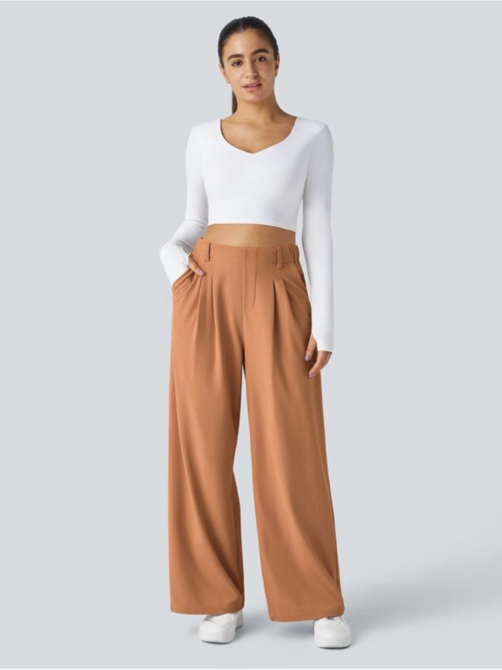 HALARA NWT Flex™ High Waisted Pocket Wide Leg Waffle Work Pants Size Large